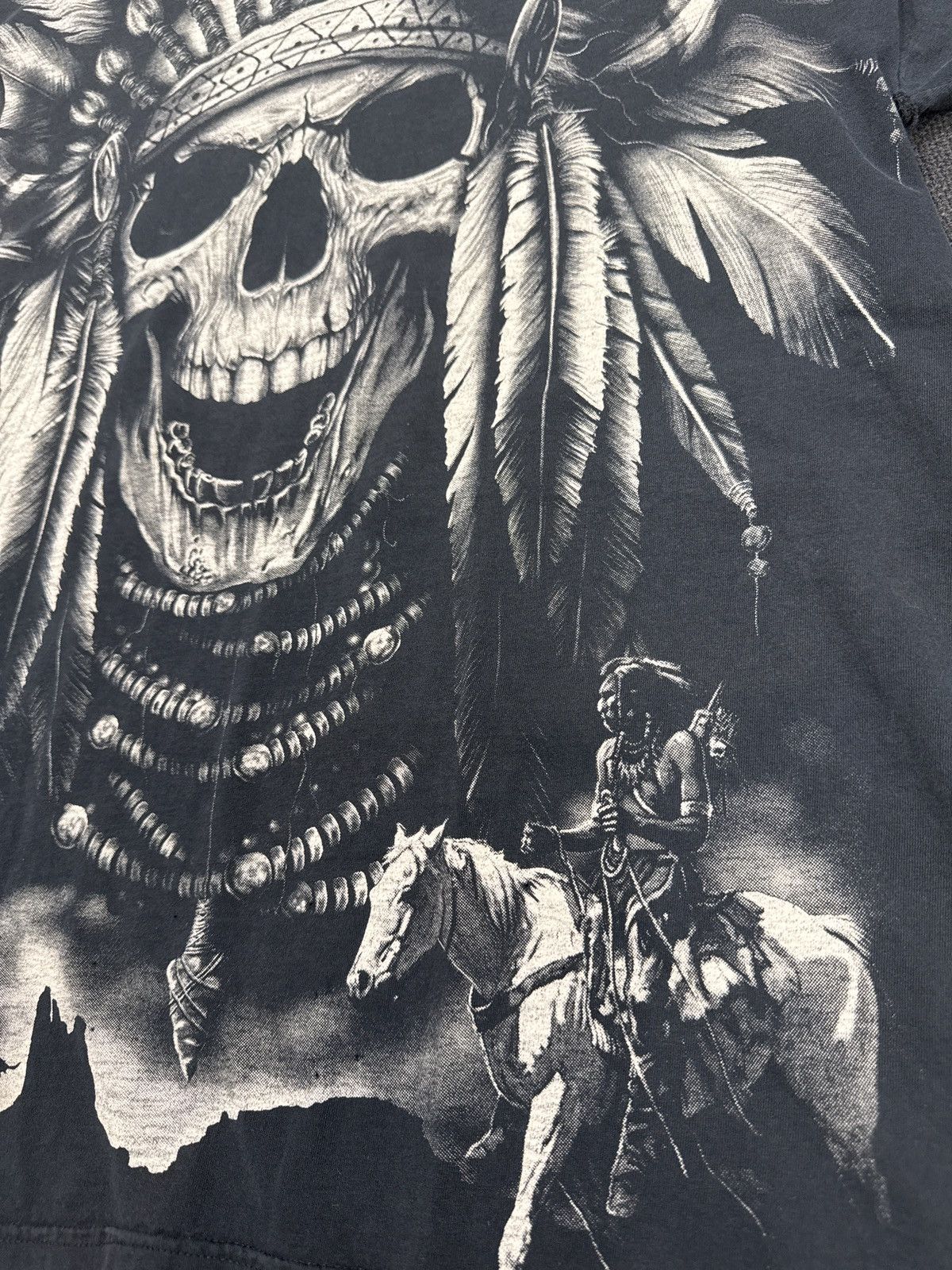 Vintage Skull All Over Print American Culture Vintage Y2K T-Shirt Size US XL / EU 56 / 4 - 4 Thumbnail