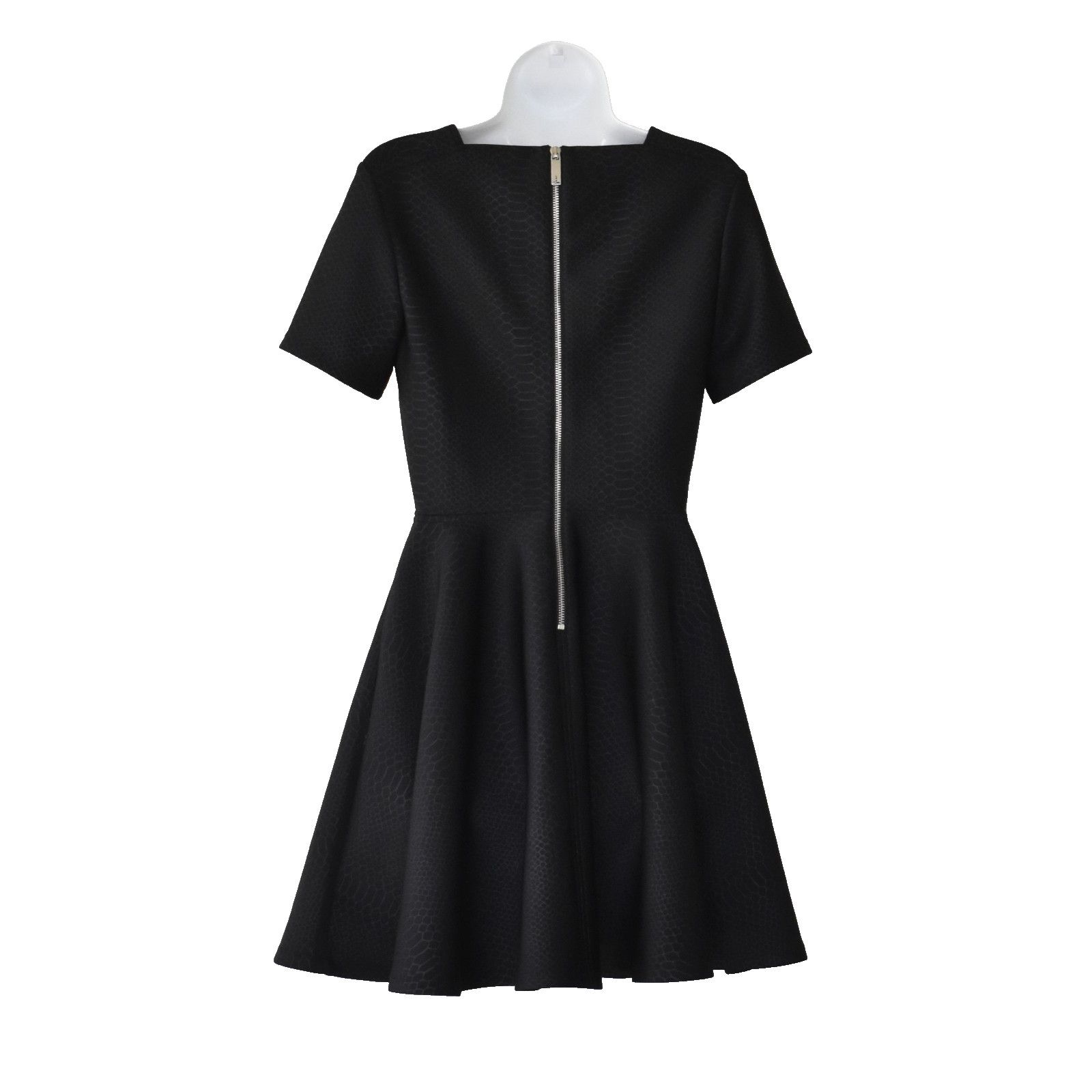 Ted Baker TED BAKER Black Snake Embossed Fit & Flare Mini Dress Size S Size S / US 4 / IT 40 - 3 Thumbnail
