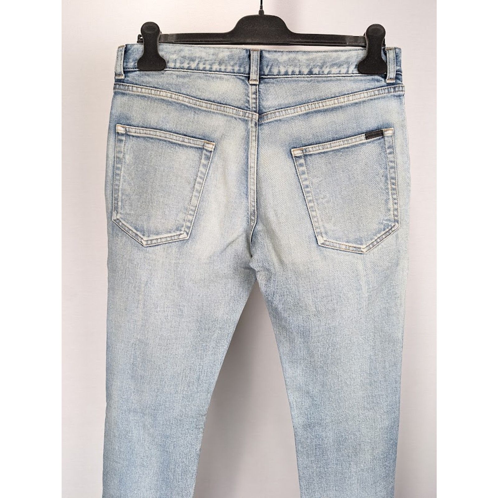 Saint Laurent Paris o1rshd1 Skinny 5 Pockets Low Pants in Santa Monica Blue Size US 36 / EU 52 - 13 Thumbnail