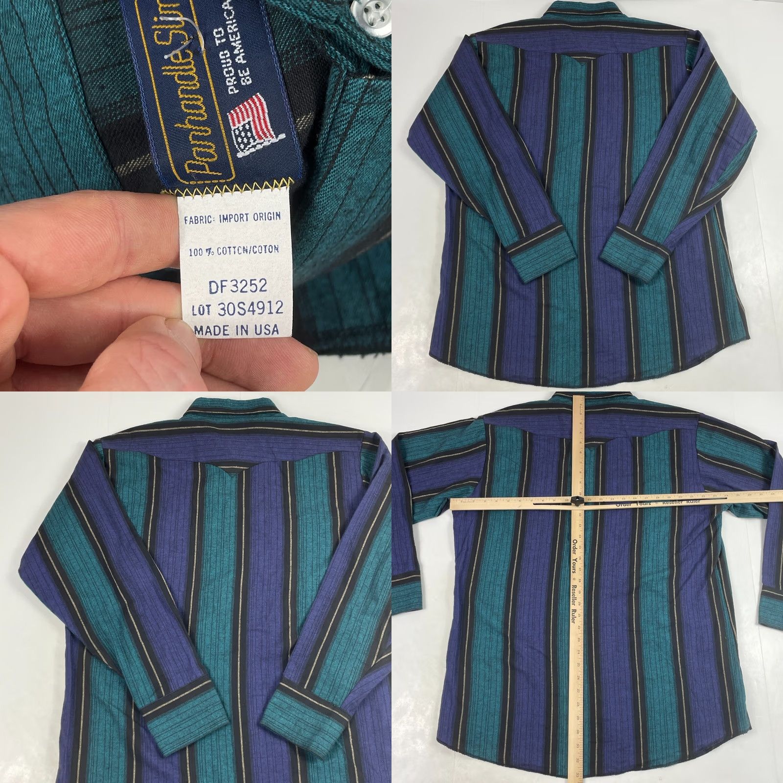 Vintage VINTAGE Panhandle Slim Shirt Men XL Green Flannel Pearl Snap Western Rodeo Shirt Size US XL / EU 56 / 4 - 8 Thumbnail