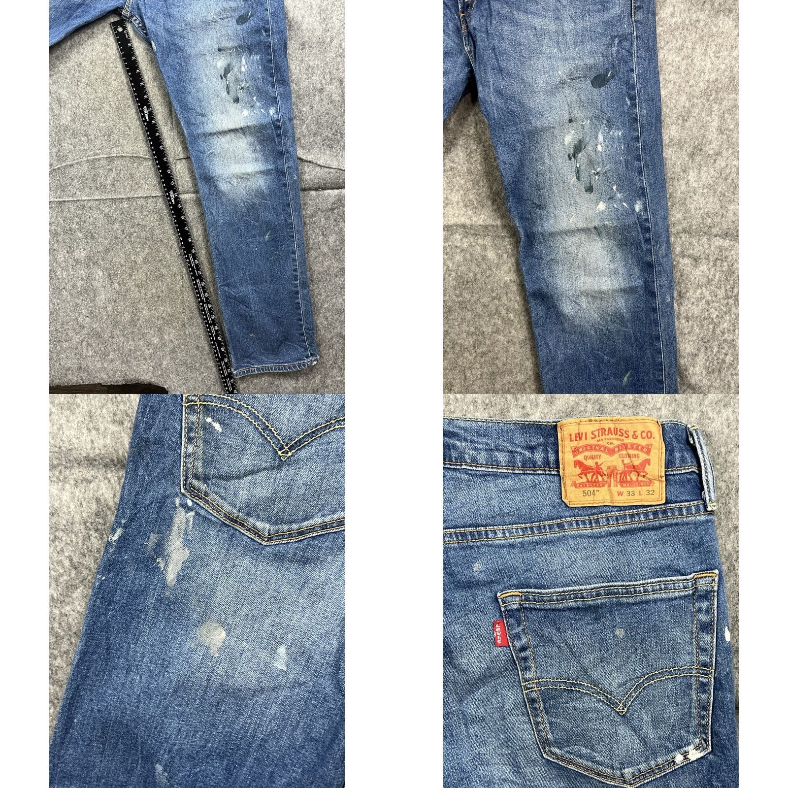 Levi's Levi's 504 Jeans Men Regular Fit Straight Size 33x32 Blue Denim Mid Rise 5-Pocket Zipper Logo Stretch Size US 33 - 8 Thumbnail