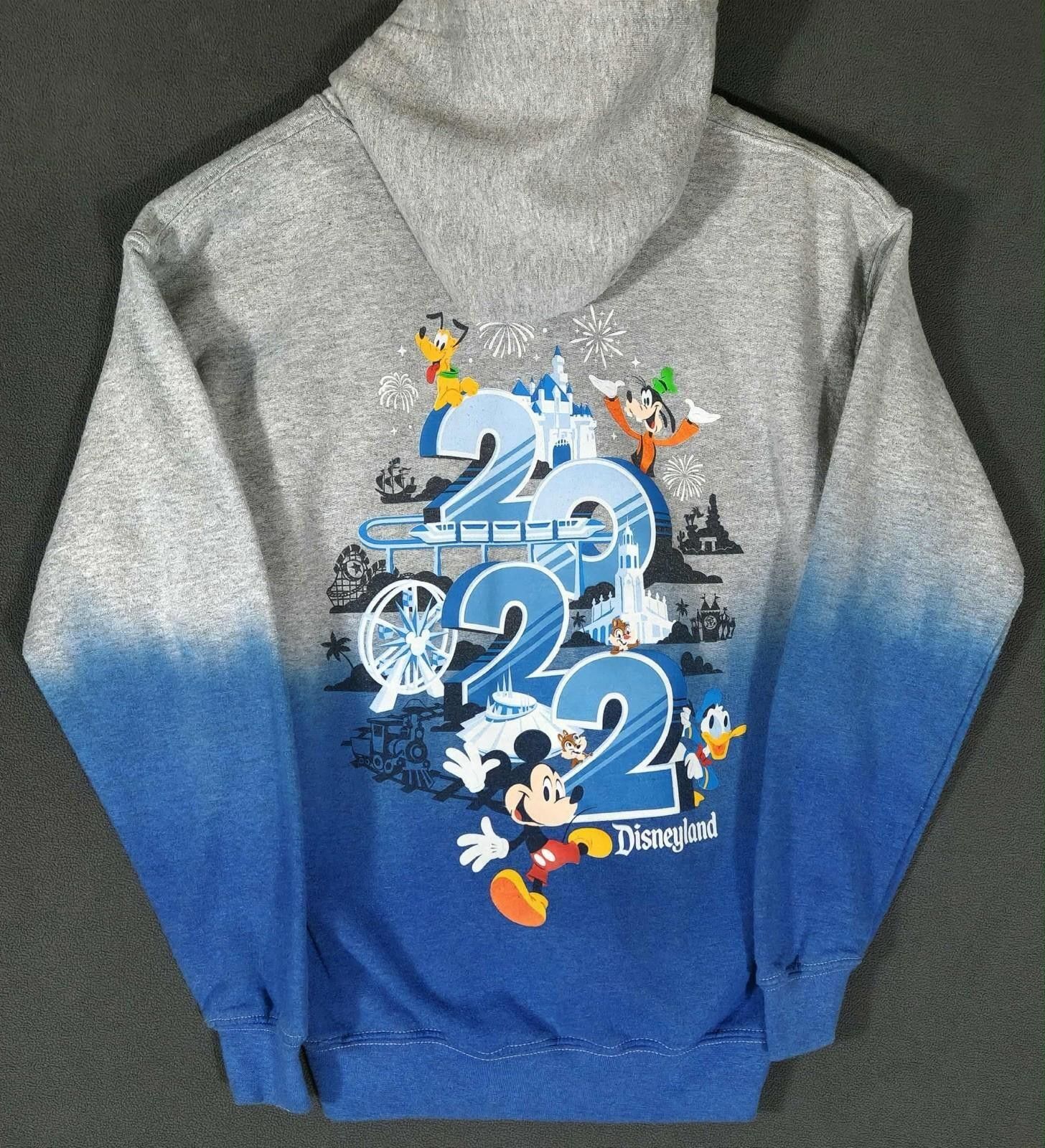 Disney Disneyland 2022 Mickey Mouse Hoodie Zip Up Gray Blue Kids #3 Size US M / EU 48-50 / 2 - 5 Thumbnail