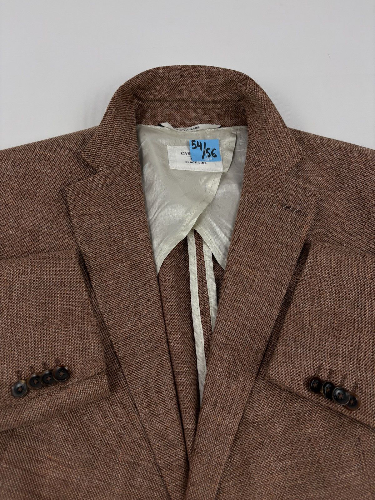 Suitsupply Men's Carl Gross Black Line Linen-Wool Modern Fit Sport Blazer Sakko Jacket Size 48S - 13 Thumbnail