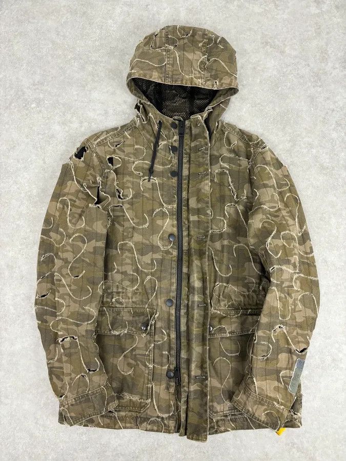 Diesel 2010 Diesel Khaki Jacket Nylon Laser Cut Distressed Size L Size US L / EU 52-54 / 3 - 7 Thumbnail