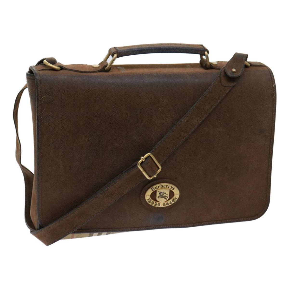 Burberry Burberry Nova Check Business Bag Pvc Leather Beige Size ONE SIZE - 1 Thumbnail