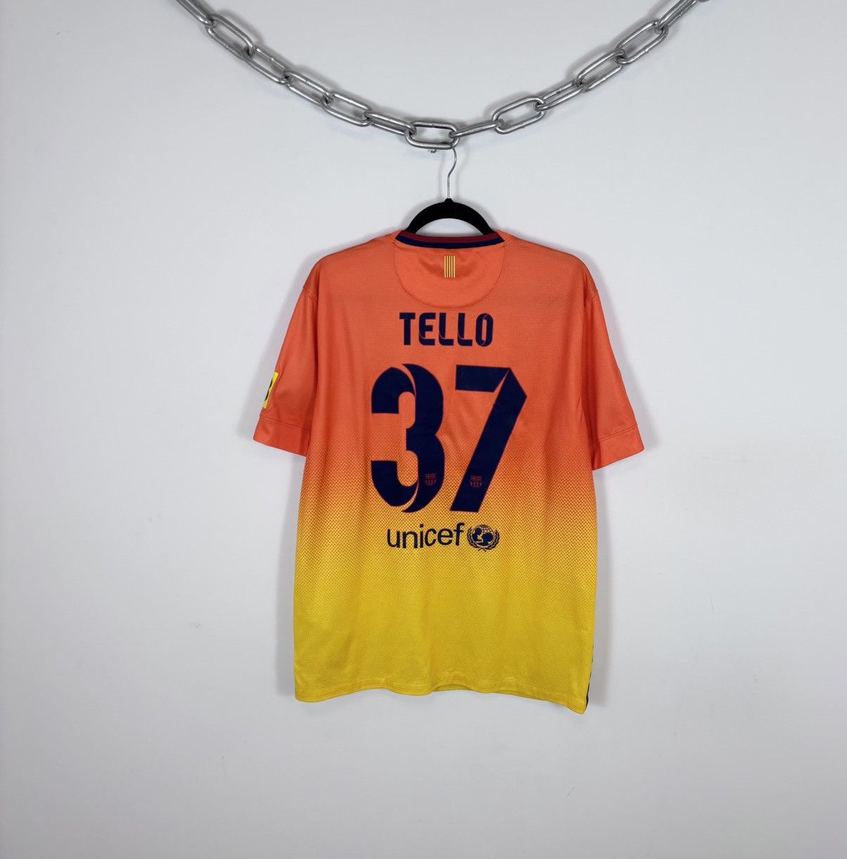 Nike Nike Barcelona 2012/2013 Away Tello #37 Soccer Jersey Shirt Size US L / EU 52-54 / 3 - 1 Thumbnail