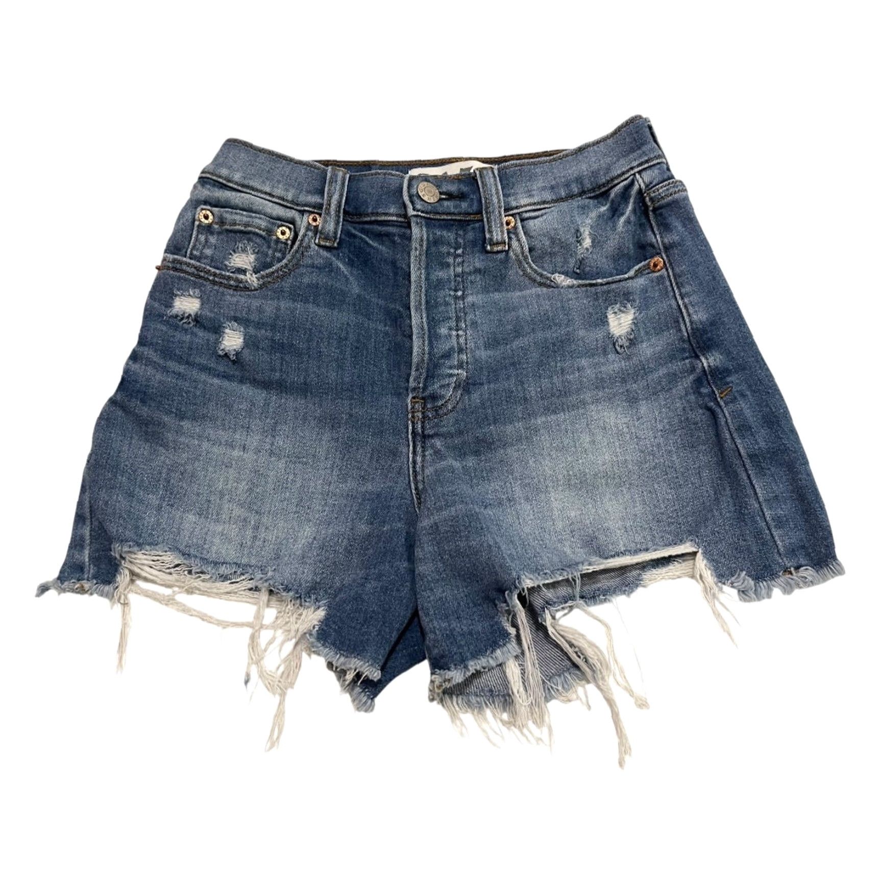 Denime Daze Shorts Womens Size 25 Blue Hug Stretch Denim Jean Shorts Size 42" / US 20 - 2 Thumbnail