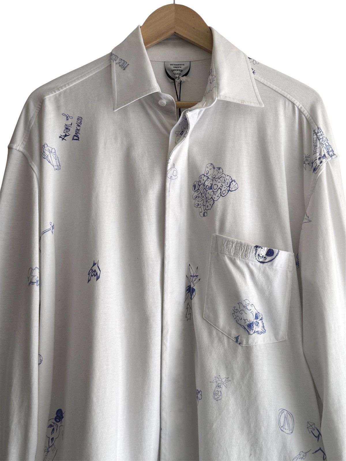 Vetements 2019 Vetements Limited Edition Pen Scribble Button Up Shirt Size US L / EU 52-54 / 3 - 3 Thumbnail