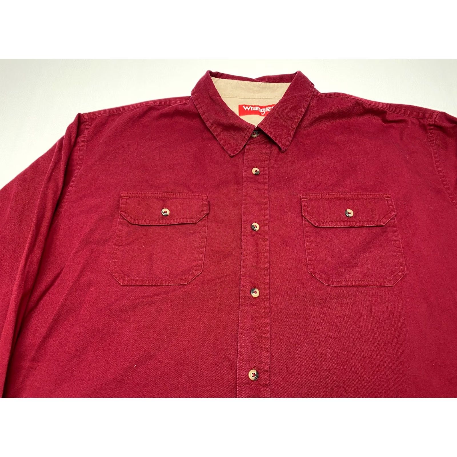 Wrangler Wrangler Shirt Mens 3XL Red Casual Long Sleeve Button-Up Cotton 7674 Size US XXL / EU 58 / 5 - 5 Thumbnail