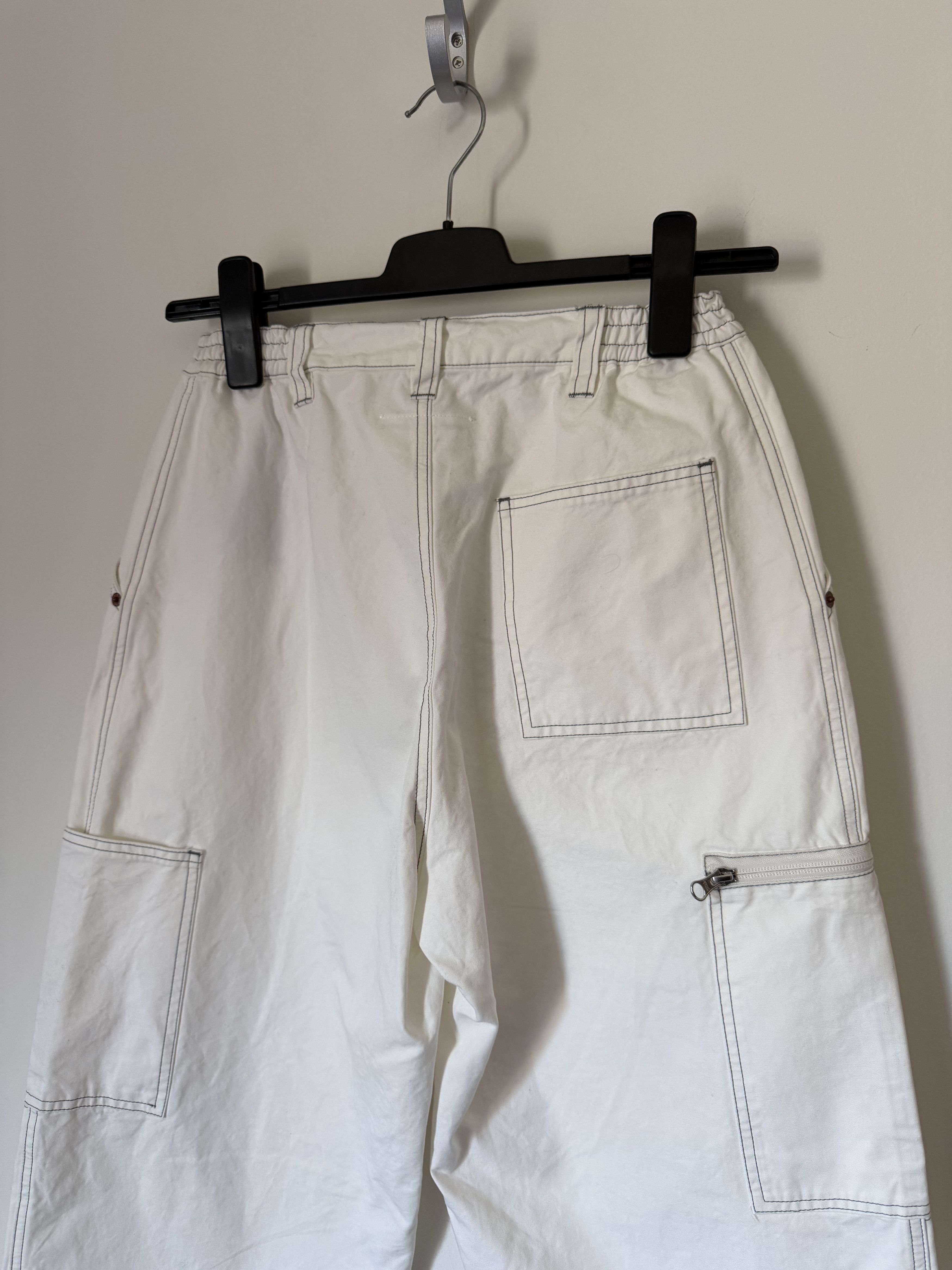 MM6 MM6 Maison Margiela Double Knee Cargo Pants in White Size US 30 / EU 46 - 6 Thumbnail