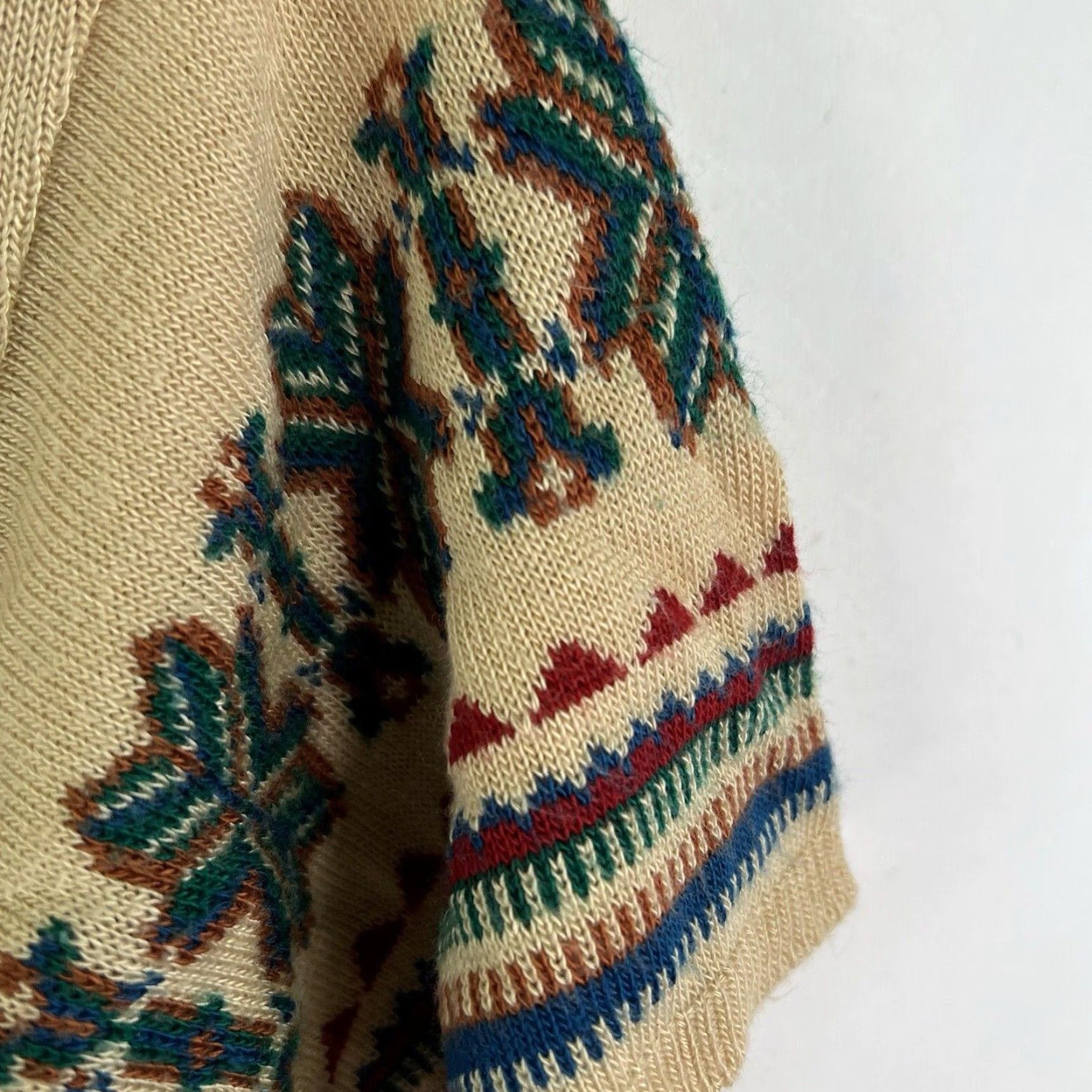 Vintage VINTAGE Key Boho Sweater Women's Size S Fair Isle Knitted Red Fall Winter 80s Size S / US 4 / IT 40 - 2 Thumbnail