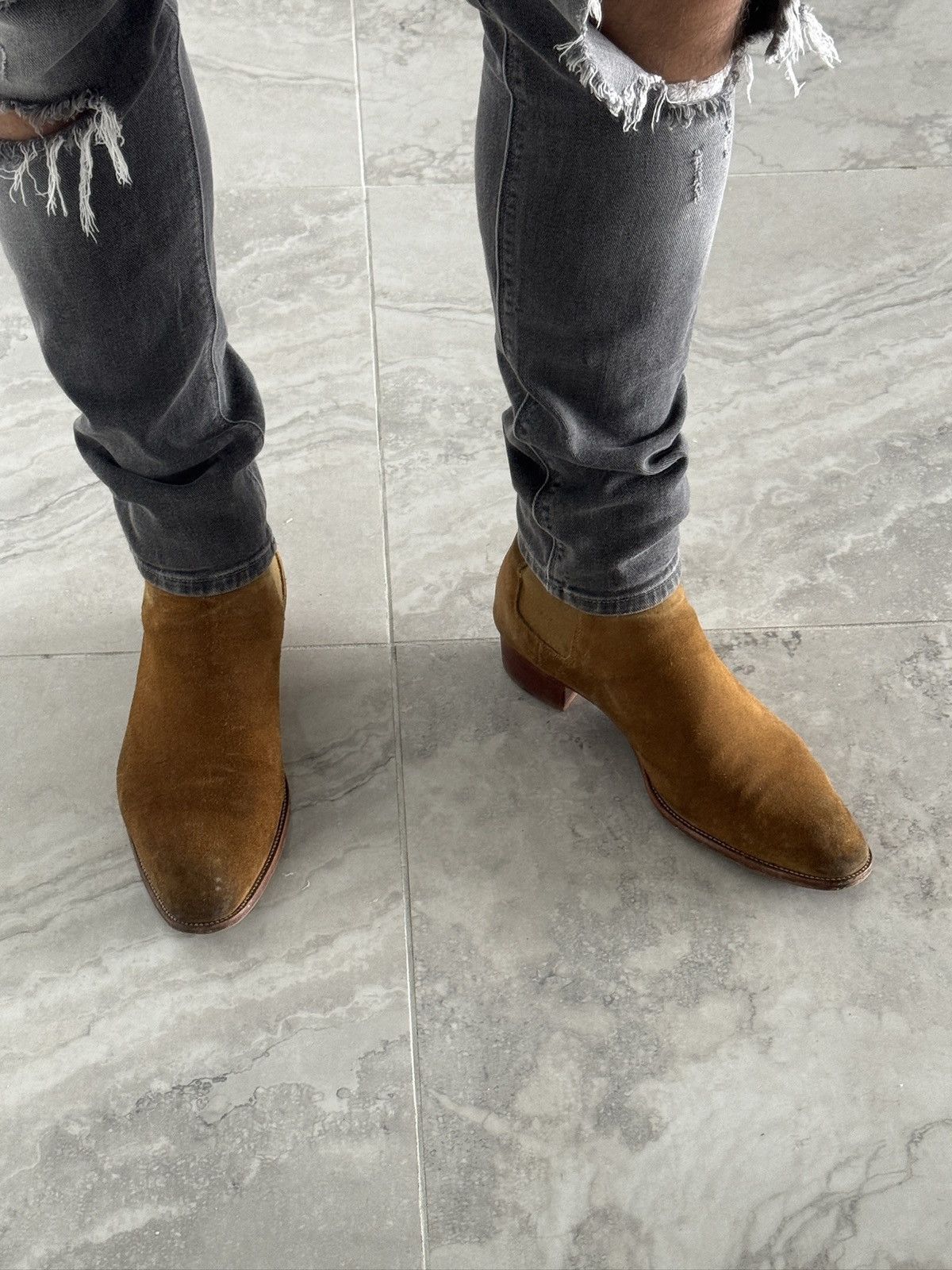 Saint Laurent Paris Hedi Slimane Era Chelsea Wyatt 40 suede boots Size US 13 / EU 46 - 2 Thumbnail