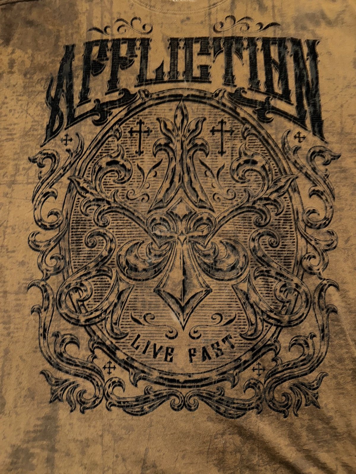 Affliction Y2K AFFLICTION Cyber Grunge Live Fast Graphic Logo Tee 3XL Size US XXL / EU 58 / 5 - 2 Thumbnail