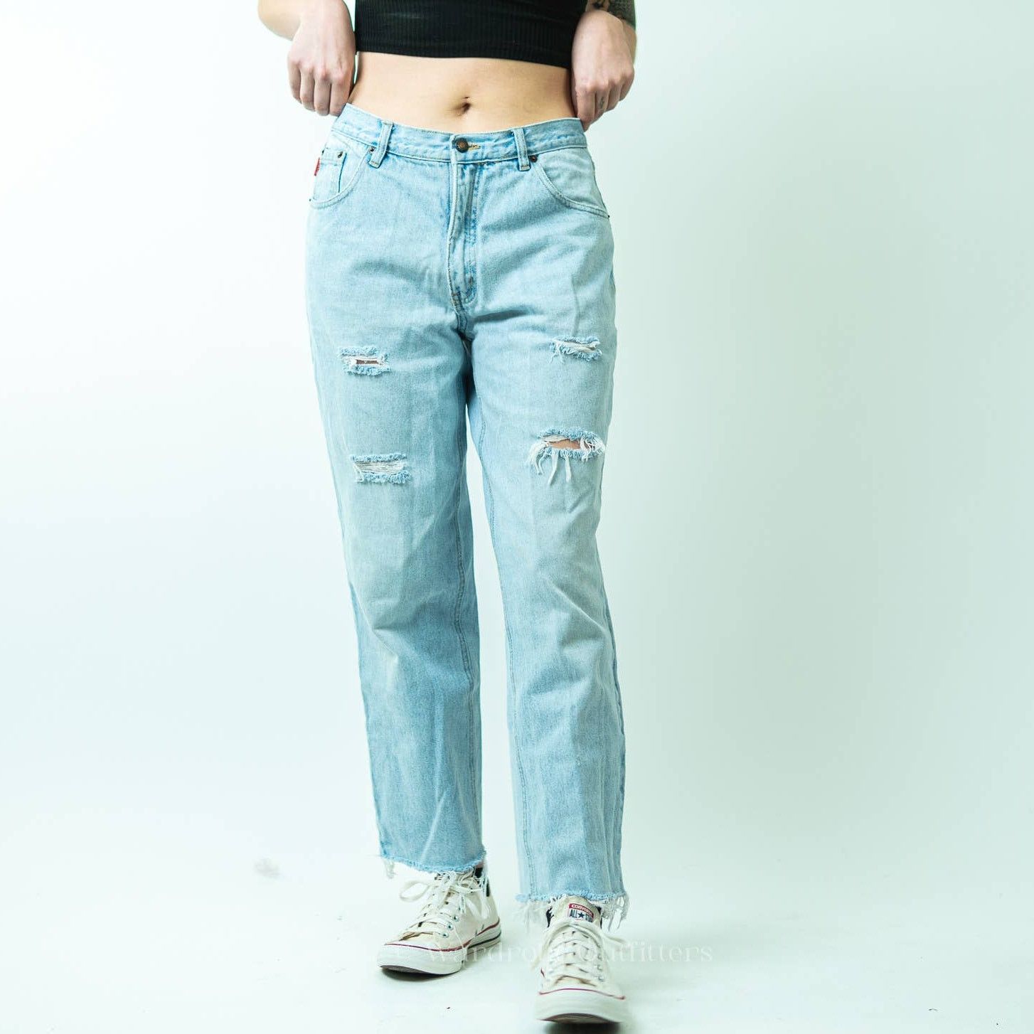 Vintage Vintage 90's Bugle Boy Gold Crest Mom Jeans - 33x30 Size 33" - 5 Thumbnail