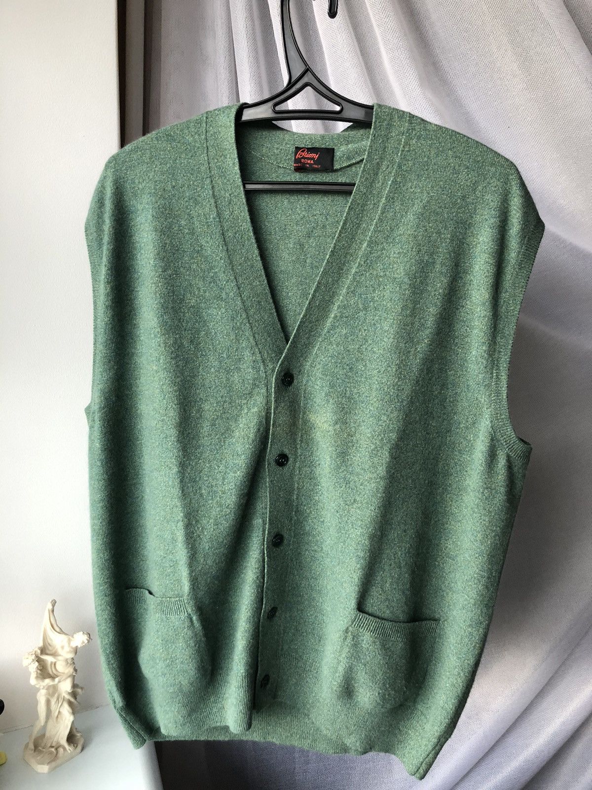 Vintage Brioni green cashmere cardigan