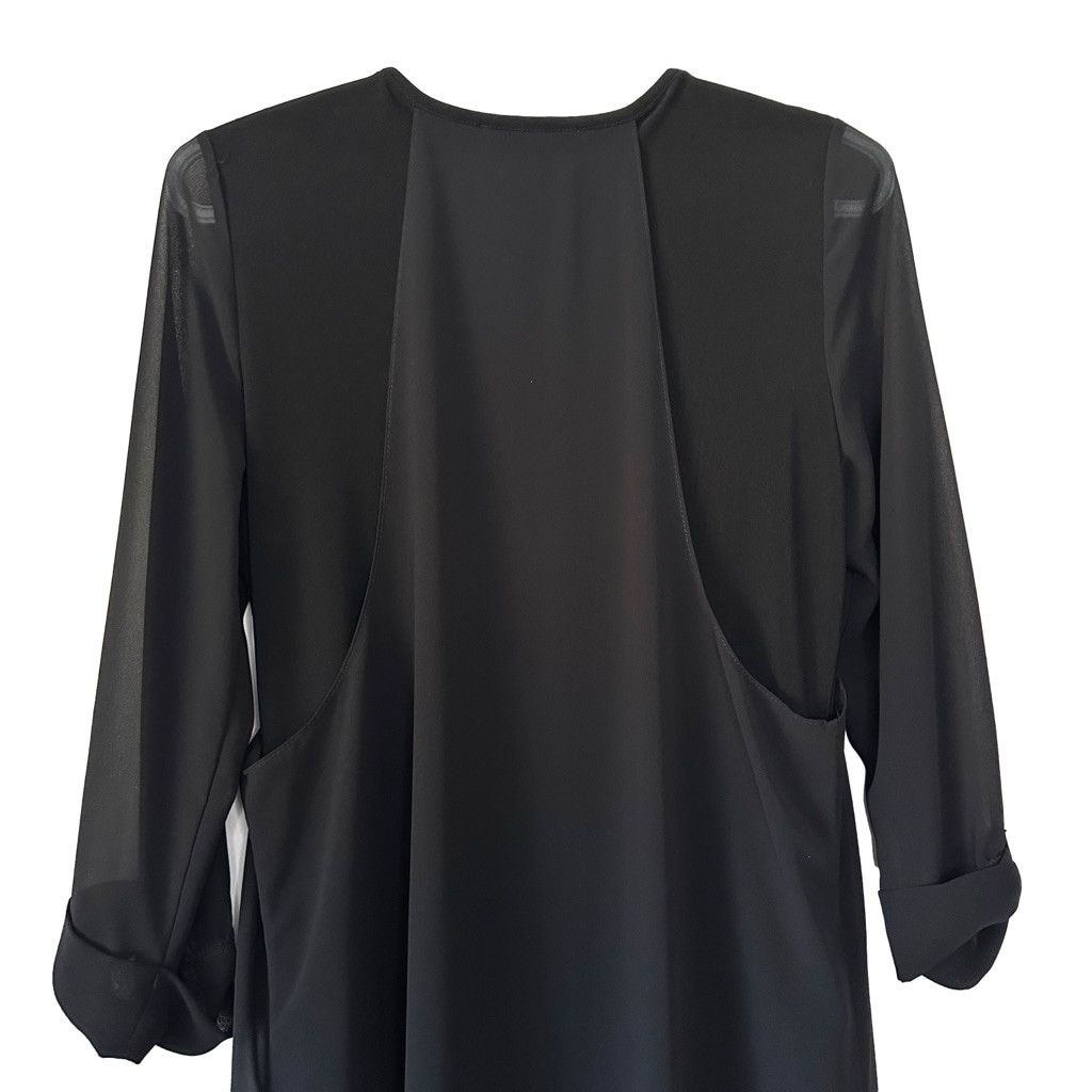 Joseph Ribkoff Joseph Ribkoff Black Chiffon Tiered Overlay Sheath Dress 8 Size M / US 6-8 / IT 42-44 - 9 Thumbnail