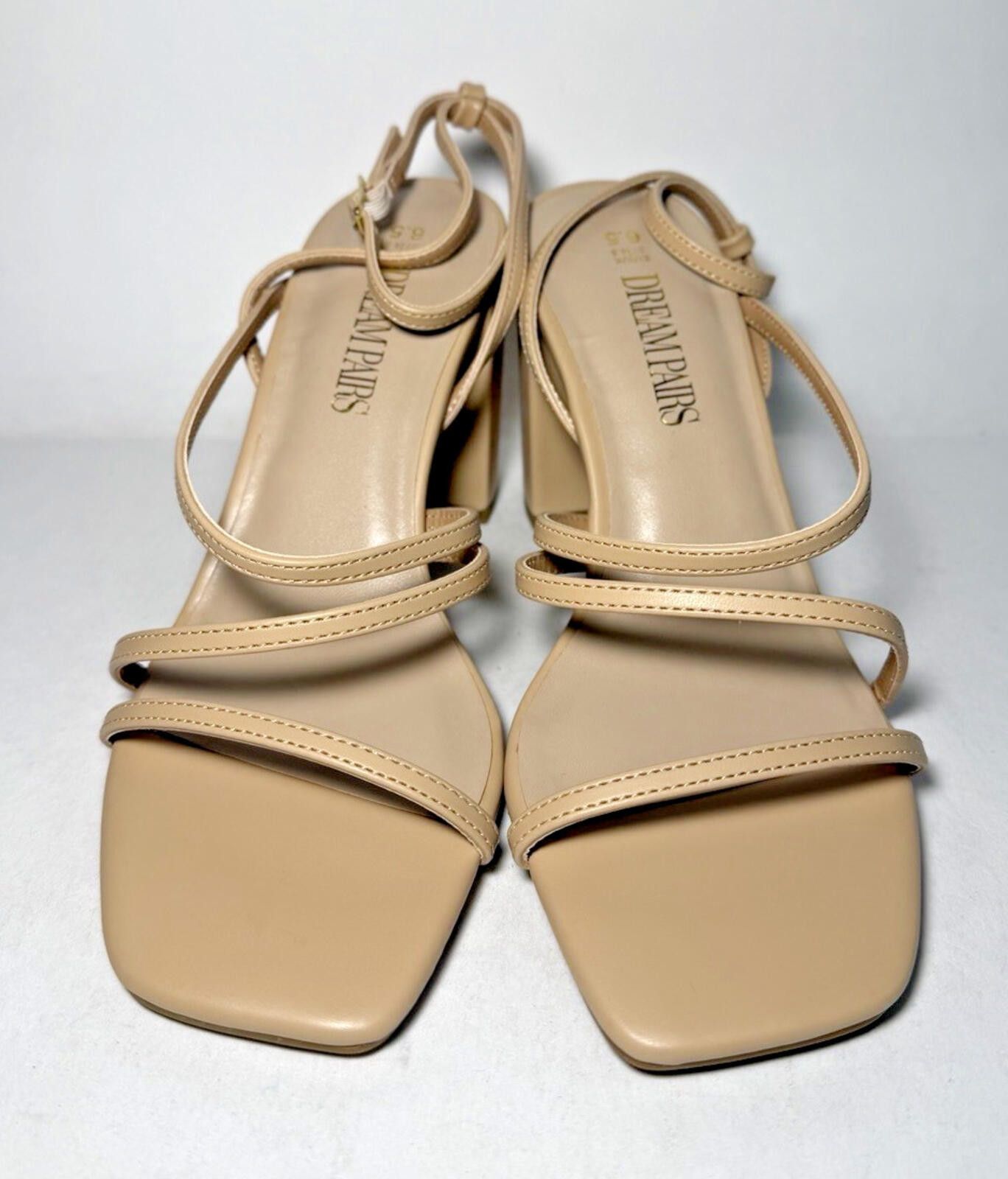 Other DREAM PAIRS Strappy Chunky Block Heel Sandals Nude 3.15 in. Size US 6.5 / IT 36.5 - 1 Thumbnail