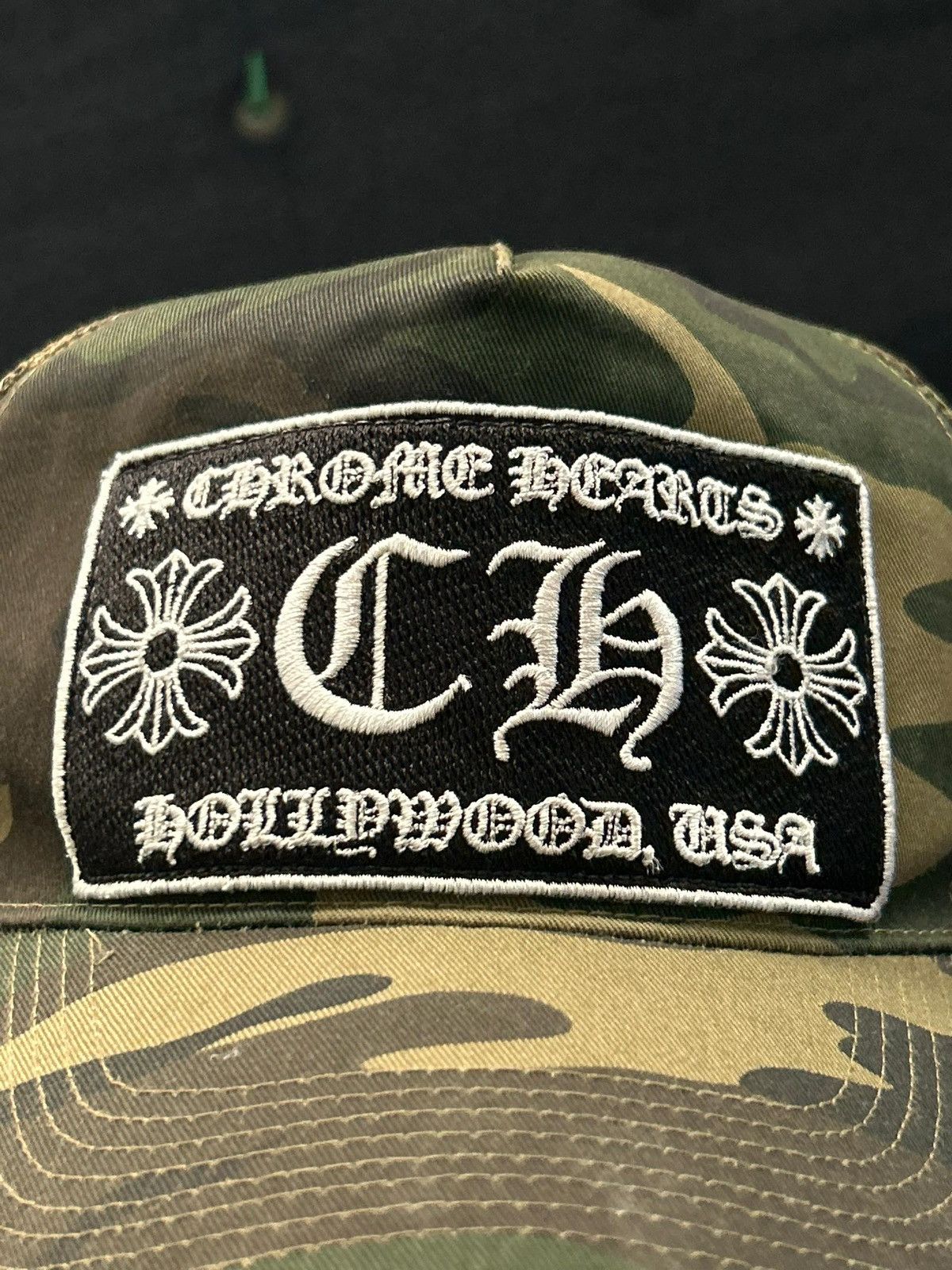 Chrome Hearts Vtg Chrome Heart F*** Trucker Camo Hats Size ONE SIZE - 16 Thumbnail