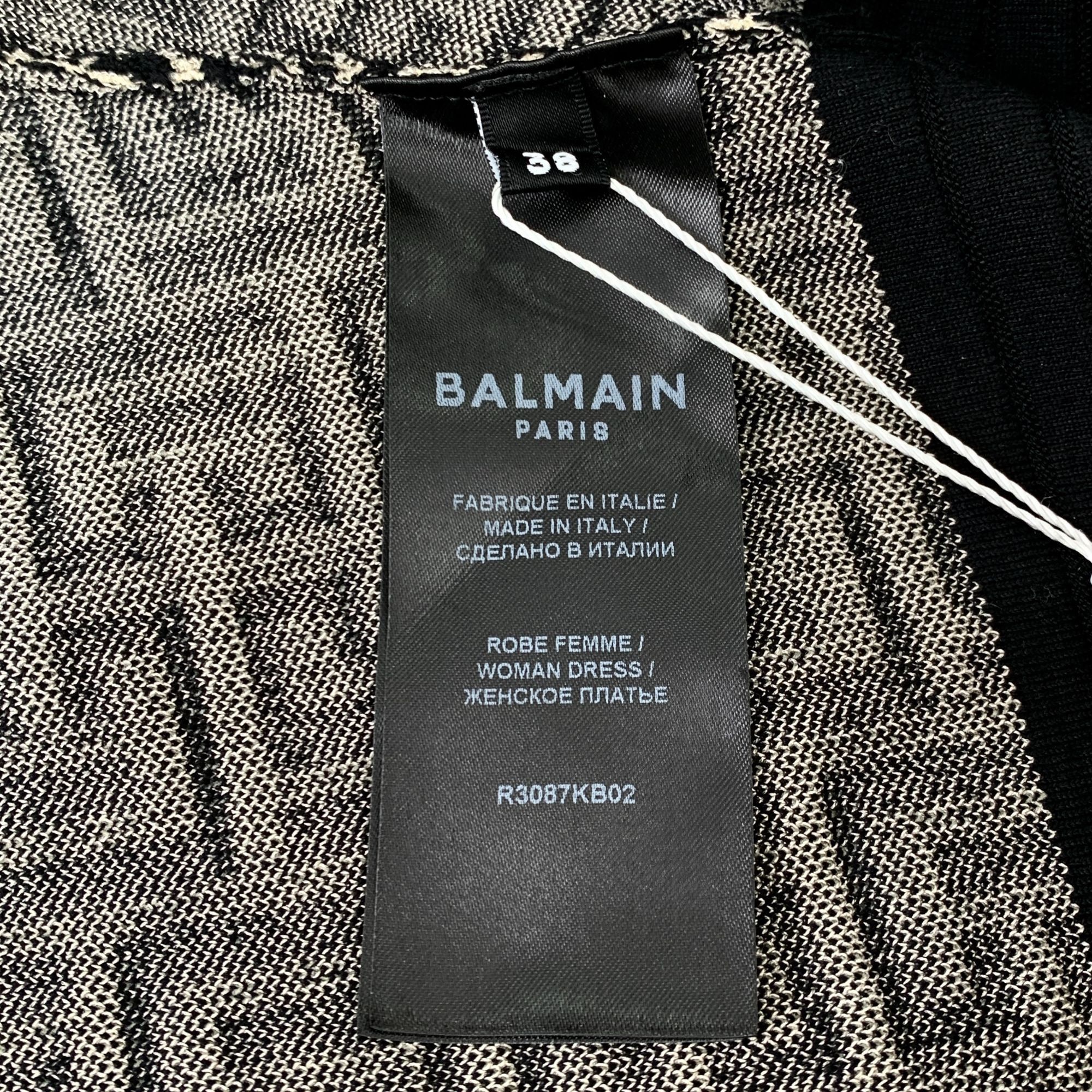Balmain Balmain Brown Logo-Print Sleeveless Knit Dress (Size 38) Size XS / US 0-2 / IT 36-38 - 3 Thumbnail