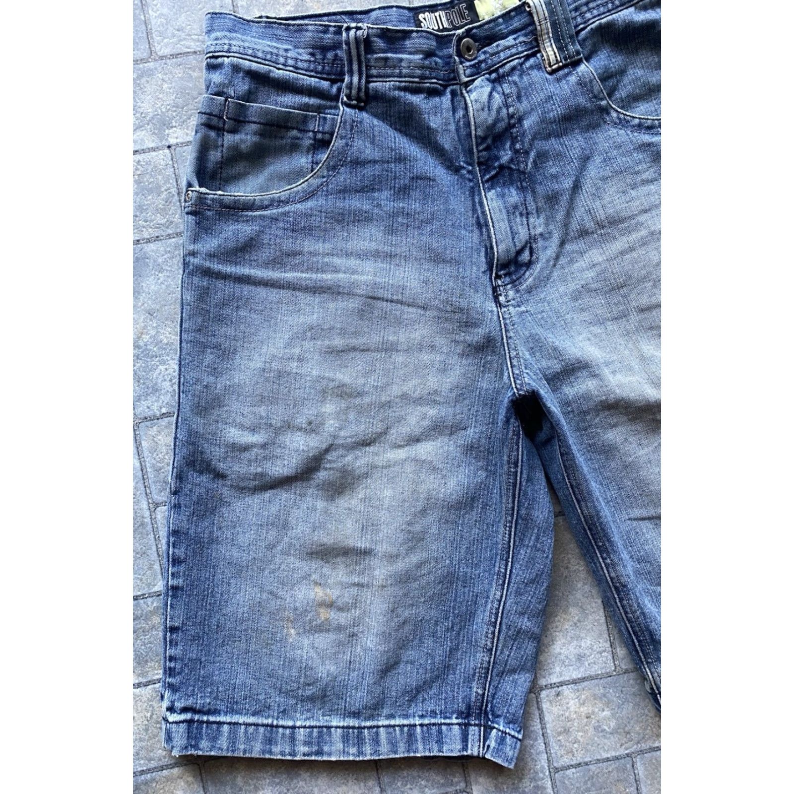 Southpole Southpole Denim Shorts Jorts Y2K Men’s 36 Blue Back Pocket Designs Flaws Wear Grunge 90s Hip Hop Mens Size US 36 / EU 52 - 4 Thumbnail