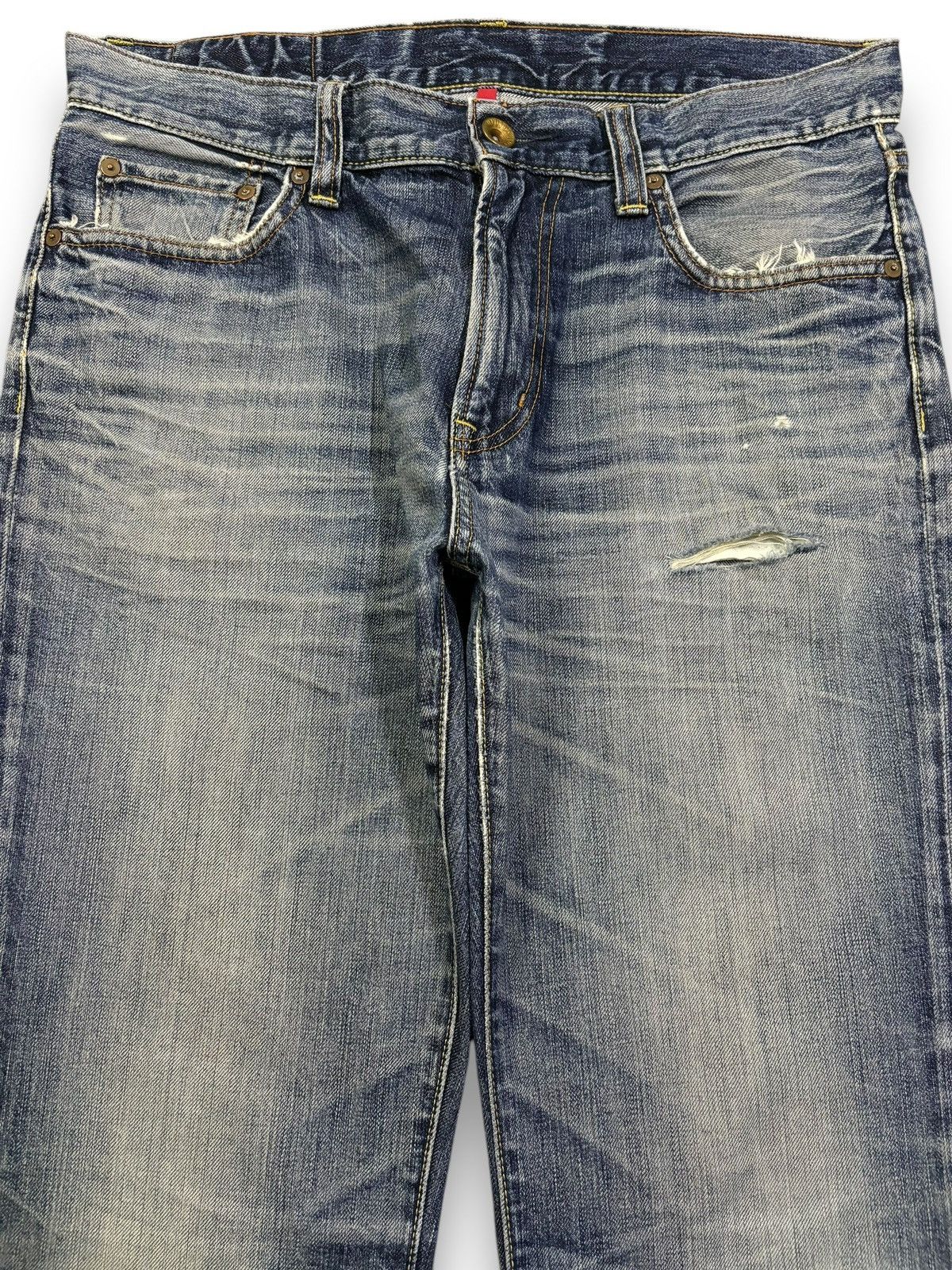 Undercover × Uniqlo Vintage Uniqlo UJ S002 Blue Wash Loose Distressed Jeans Size US 34 / EU 50 - 3 Thumbnail