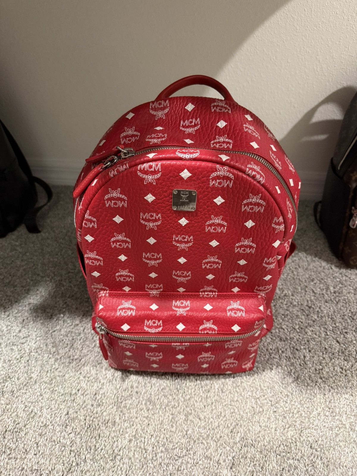 MCM MCM Stark Backpack Red Visetos Size ONE SIZE - 1 Thumbnail