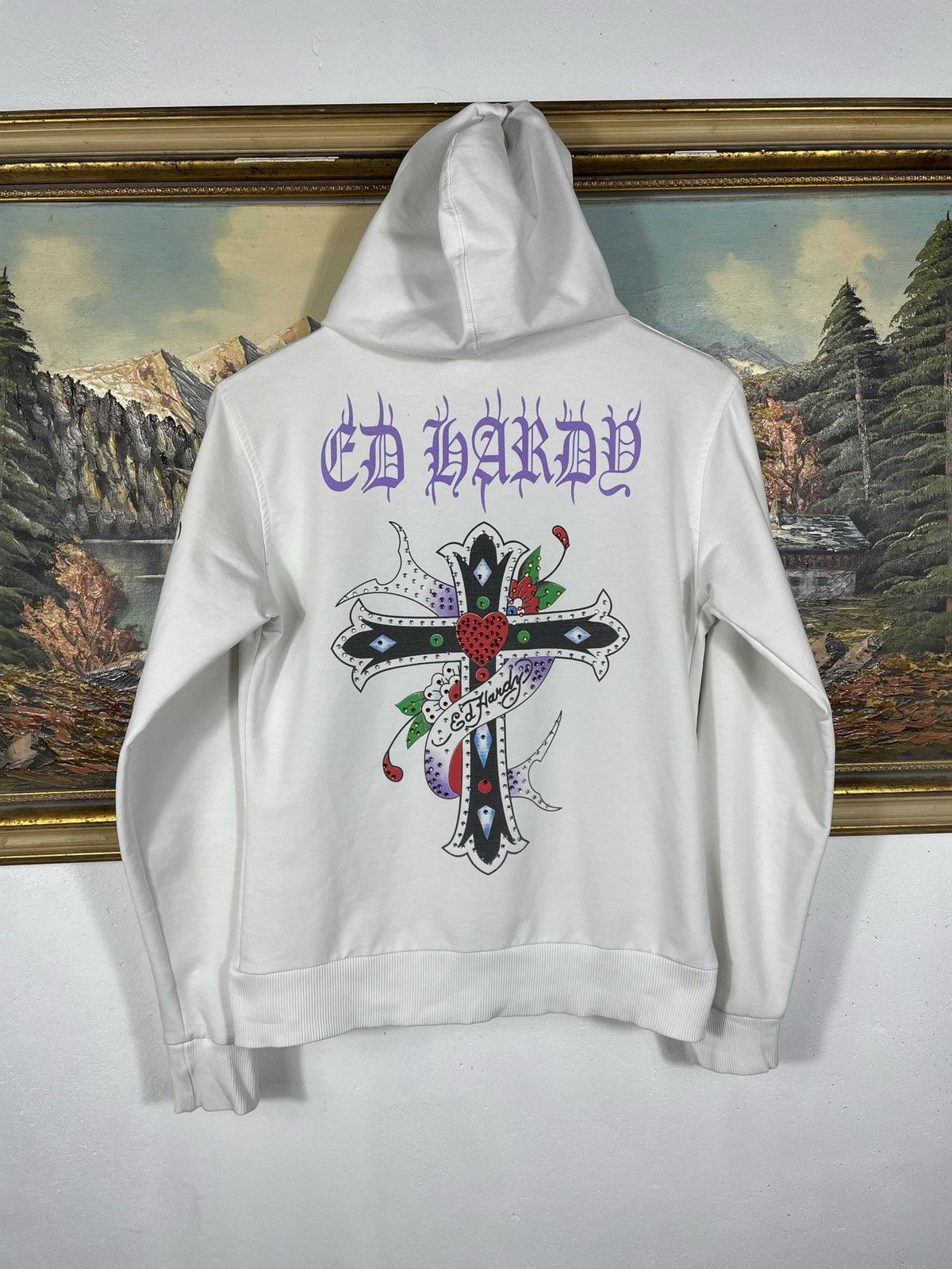 Christian Audigier Ed Hardy Retro 00s Hoodie Cyber Grunge Avant Garde Swag Drip Size US S / EU 44-46 / 1 - 1 Thumbnail