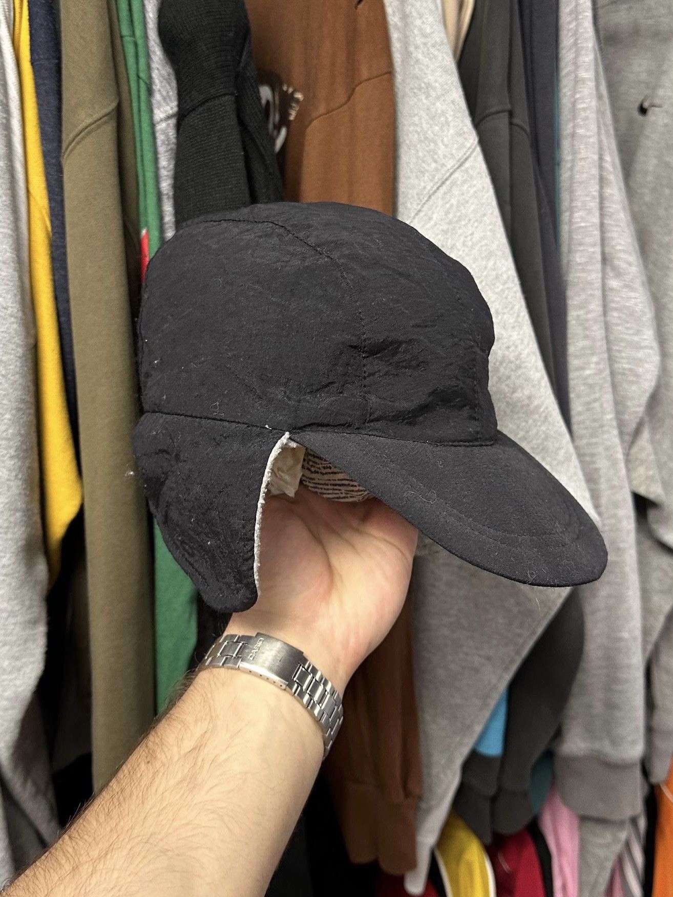 Stussy Vintage 90s Stussy Reversible Trapper Hat Nylon Black Rare Size ONE SIZE - 11 Thumbnail