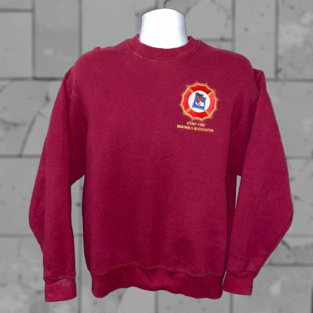 Fruit Of The Loom VINTAGE Fruit Of The Loom Sweatshirt Mens L Red Crewneck Fleece Lined Cotton/Polyester Utah Fire Sweater Size US L / EU 52-54 / 3 - 1 Thumbnail