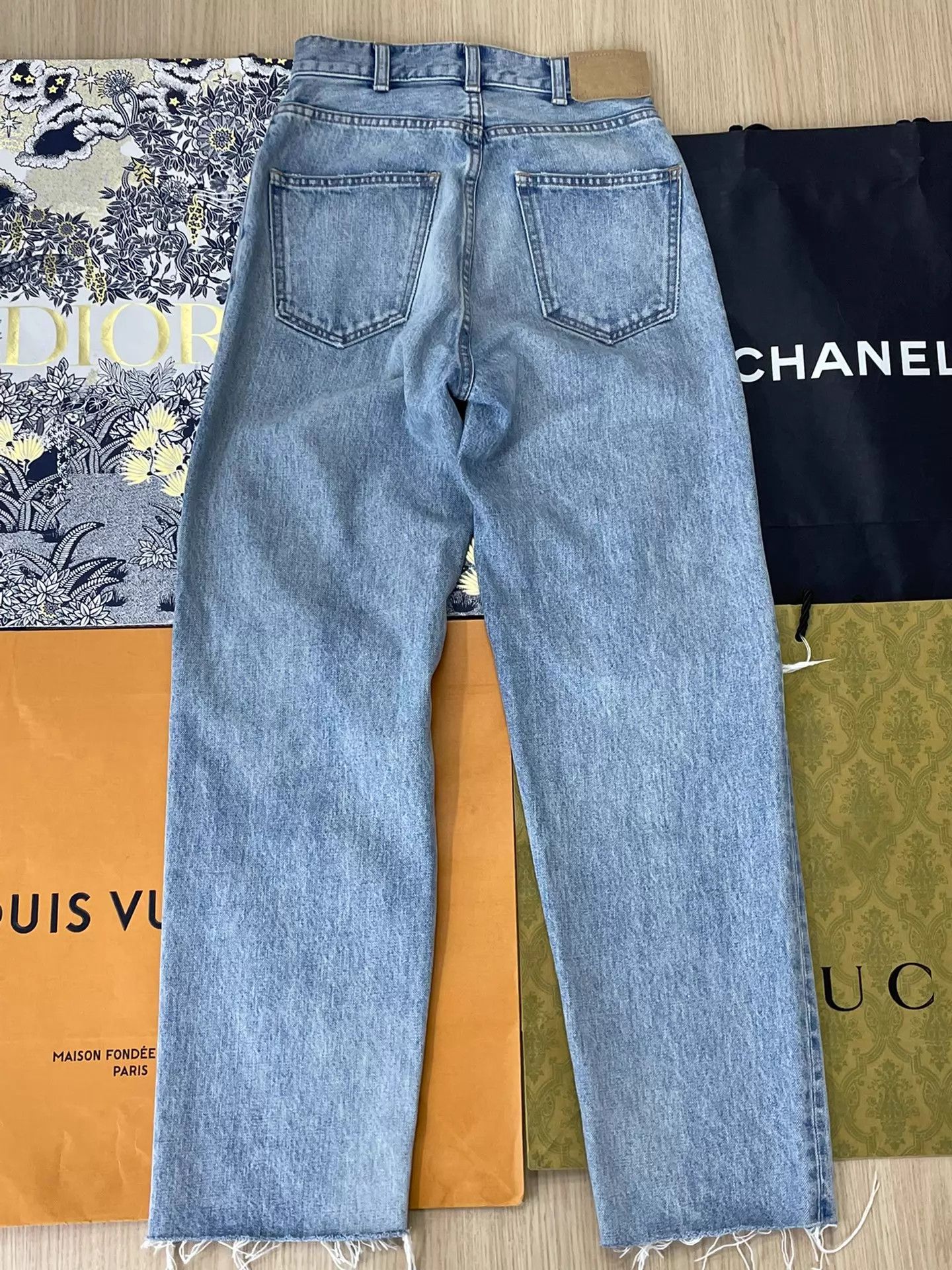 Celine Celine Light Wash Distressed Fringe Jeans Women's 25 Size 25" / US 0 / IT 36 - 3 Thumbnail