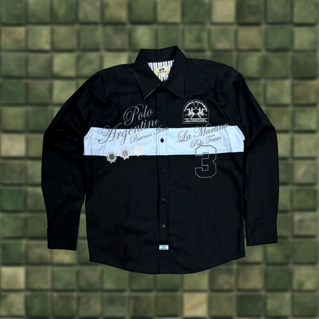 La Martina LA MARTINA Button Up Shirt Men’s Luxury Black Long Sleeve M Shirt Mens Black 90s? Size US M / EU 48-50 / 2 - 1 Thumbnail