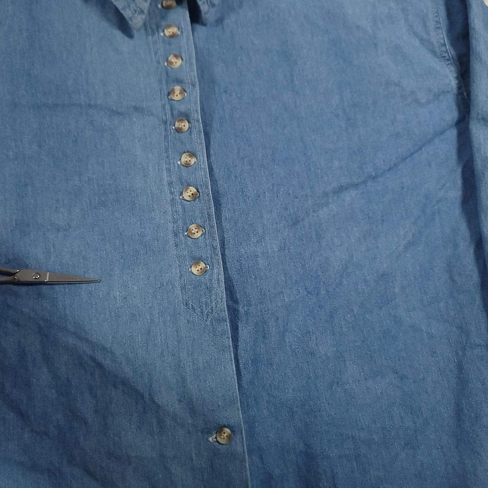Vintage Weston Wear Shirt Womens Large Blue Denim Long Sleeve Button-Up Western 90s Size L / US 10 / IT 46 - 3 Thumbnail