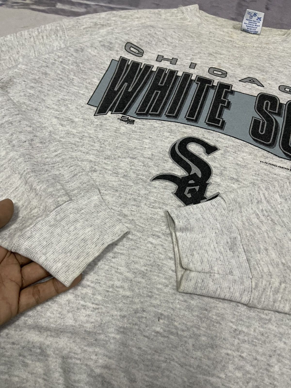 MLB × Salem Sportswear 1992 CHICAGO WHITE SOX CREWNECK ON SALEM TAG SIZE L Size US L / EU 52-54 / 3 - 12 Thumbnail