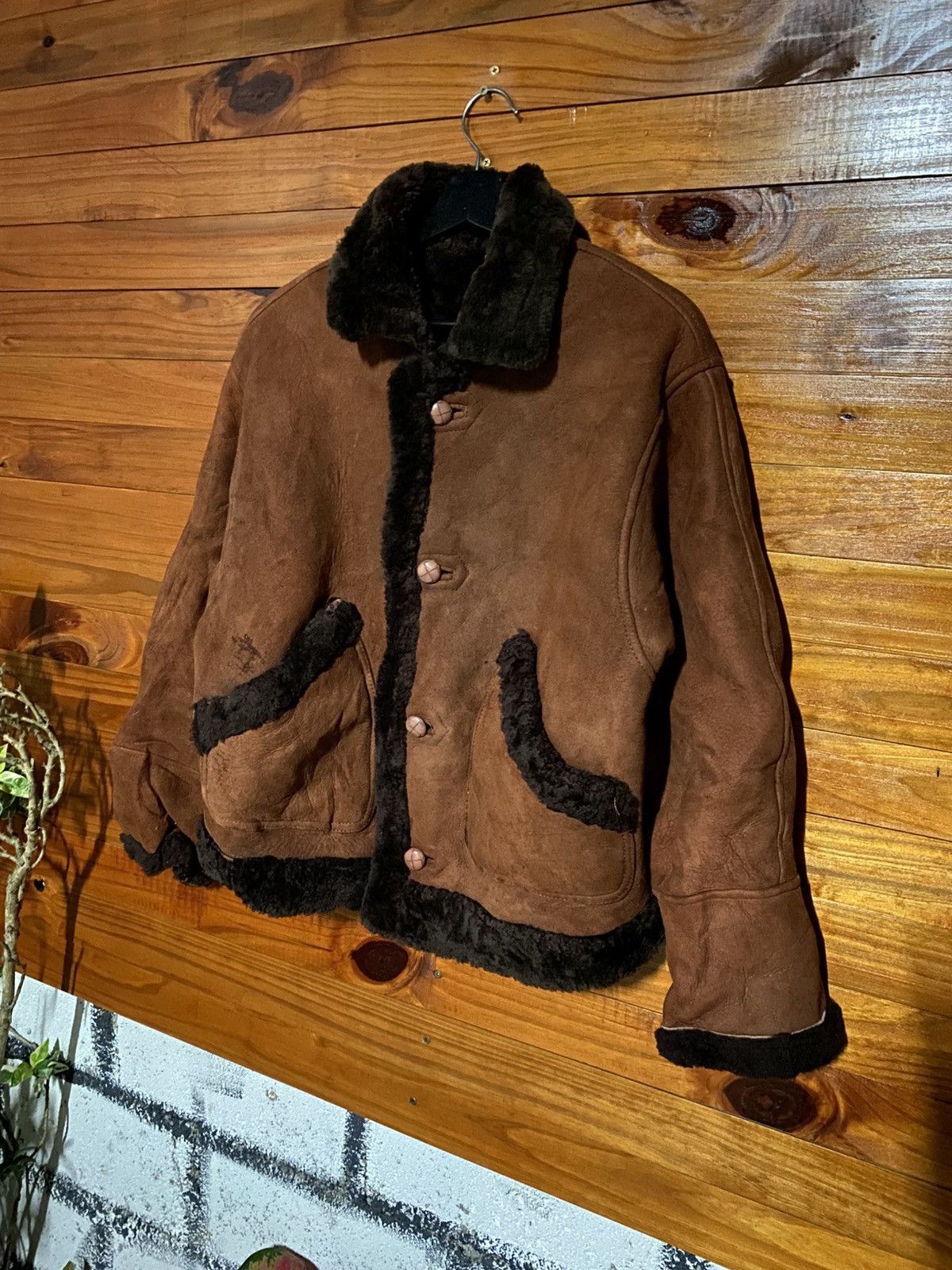 Vintage Vintage Italian Shearling Jacket by Teodem – Brown Suede Size US M / EU 48-50 / 2 - 4 Thumbnail
