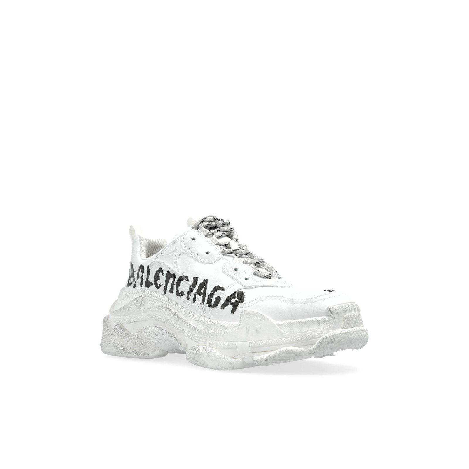 BALENCIAGA Triple S Women's White/Black Sneakers New $ Authe