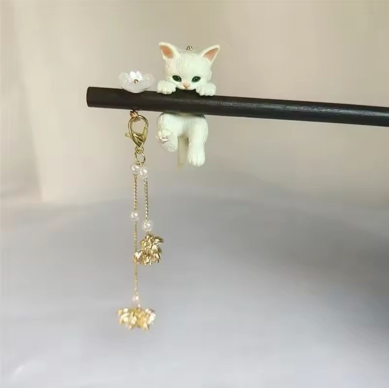 Japanese Brand × Jewelry Cat Black Wooden Hair Sticks Size ONE SIZE - 2 Thumbnail