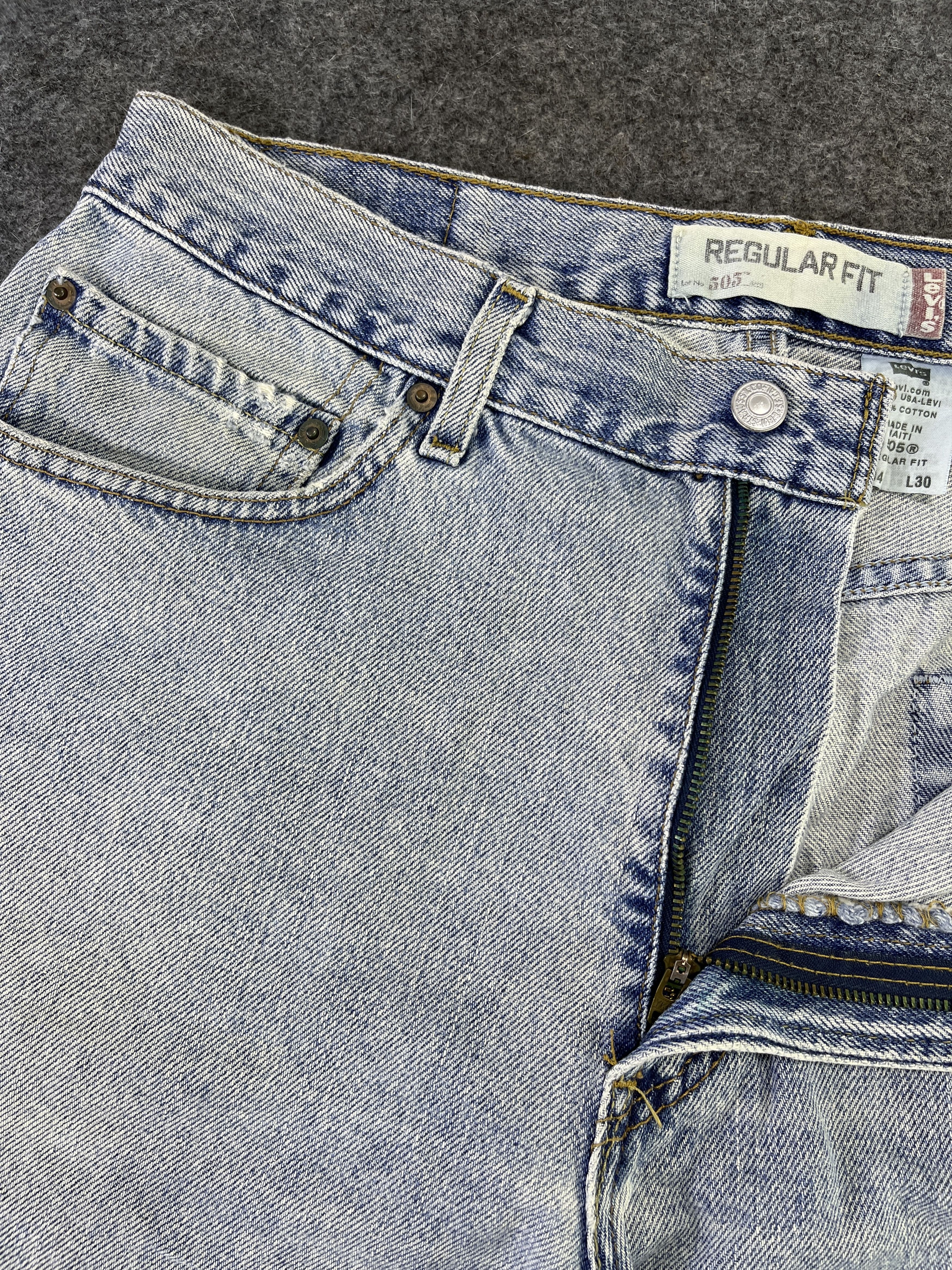 Levi's Vintage Levis 505 Bleached Jeans - J894 Size US 34 / EU 50 - 8 Thumbnail