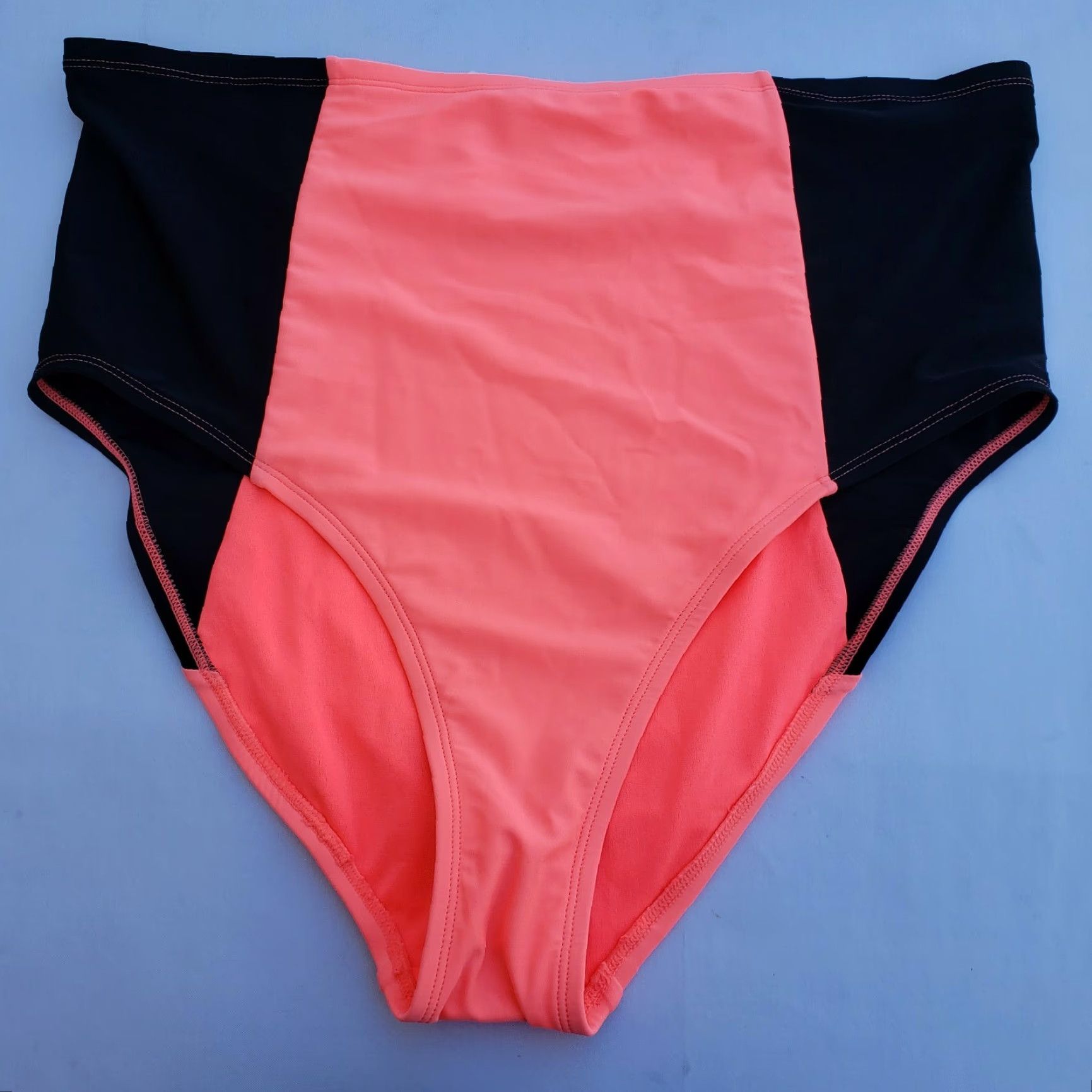 Vintage Moxi Blu Women's 2X High Waist Hipster Bottom Peach Daiquiri Swimwear Bottoms Size 40" / US 18 - 3 Thumbnail