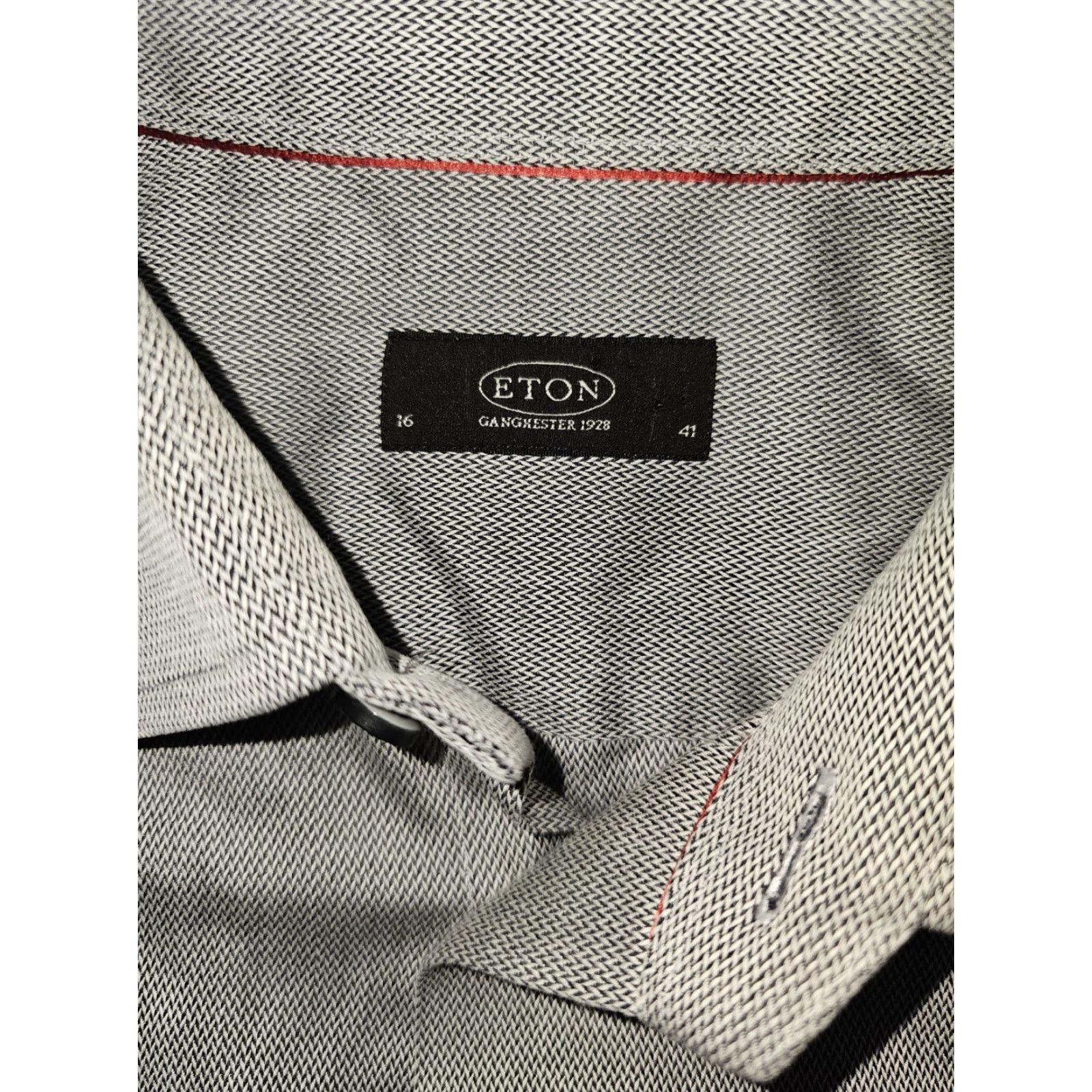 Eton ETON Classic Fit Button-Up Dress Shirt Geometric Pattern Mens 16/41 White Collar Shirt Size 42R - 4 Thumbnail