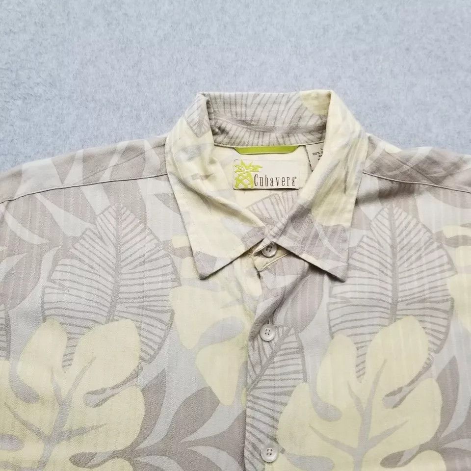 Cubavera Cubavera Shirt Mens Large Tan Hawaiian Floral Button Up Size US L / EU 52-54 / 3 - 4 Thumbnail