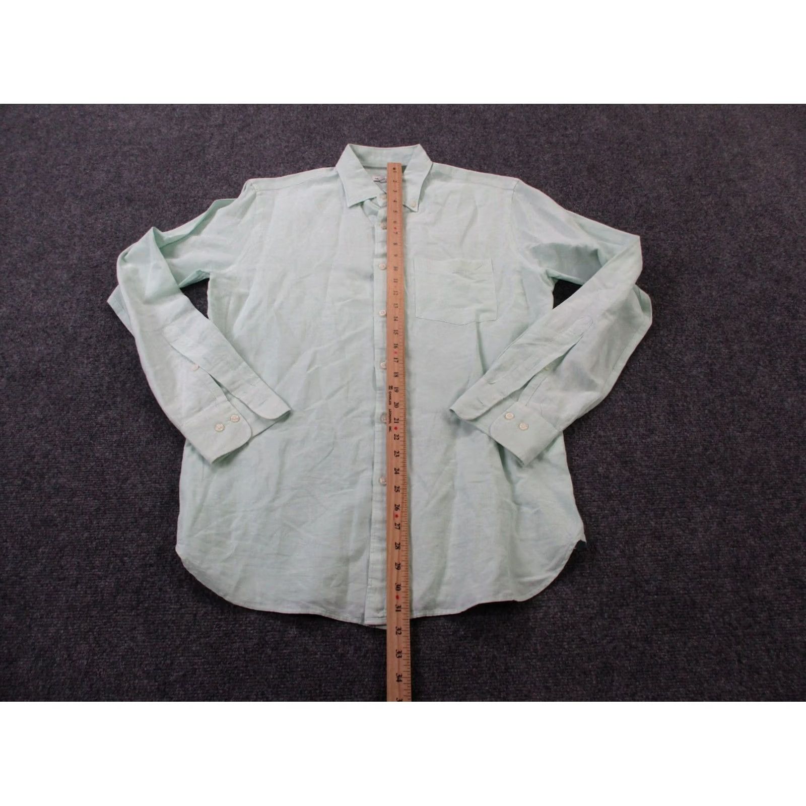 Peter Millar Peter Millar Shirt Mens M Green Linen Silk Blend Lightweight Preppy Business Button-Up Collared Long Sleeve Size US M / EU 48-50 / 2 - 3 Thumbnail