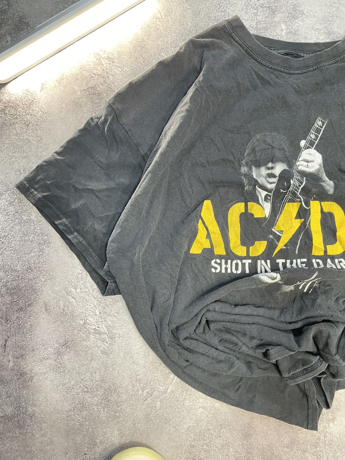 AC/DC Vtg ACDC Shot In The Dark THRASED BOXY Fit Tee Y2K 00s Size US XXL / EU 58 / 5 - 3 Thumbnail