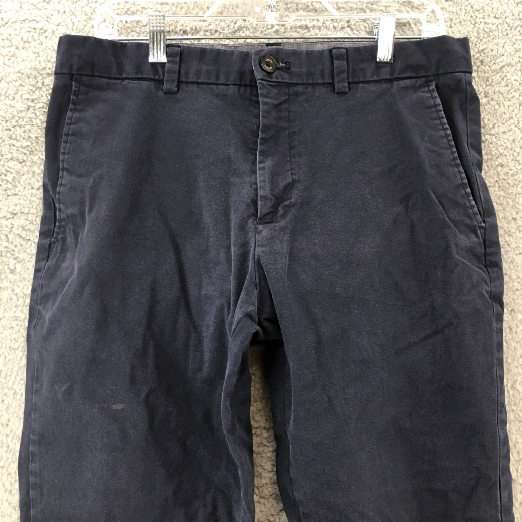 Banana Republic Banana Republic Aiden Chino Pants Mens 33x32 Blue Cotton Blend Mid Rise Zip Fly Shirt? Size US 33 - 2 Thumbnail