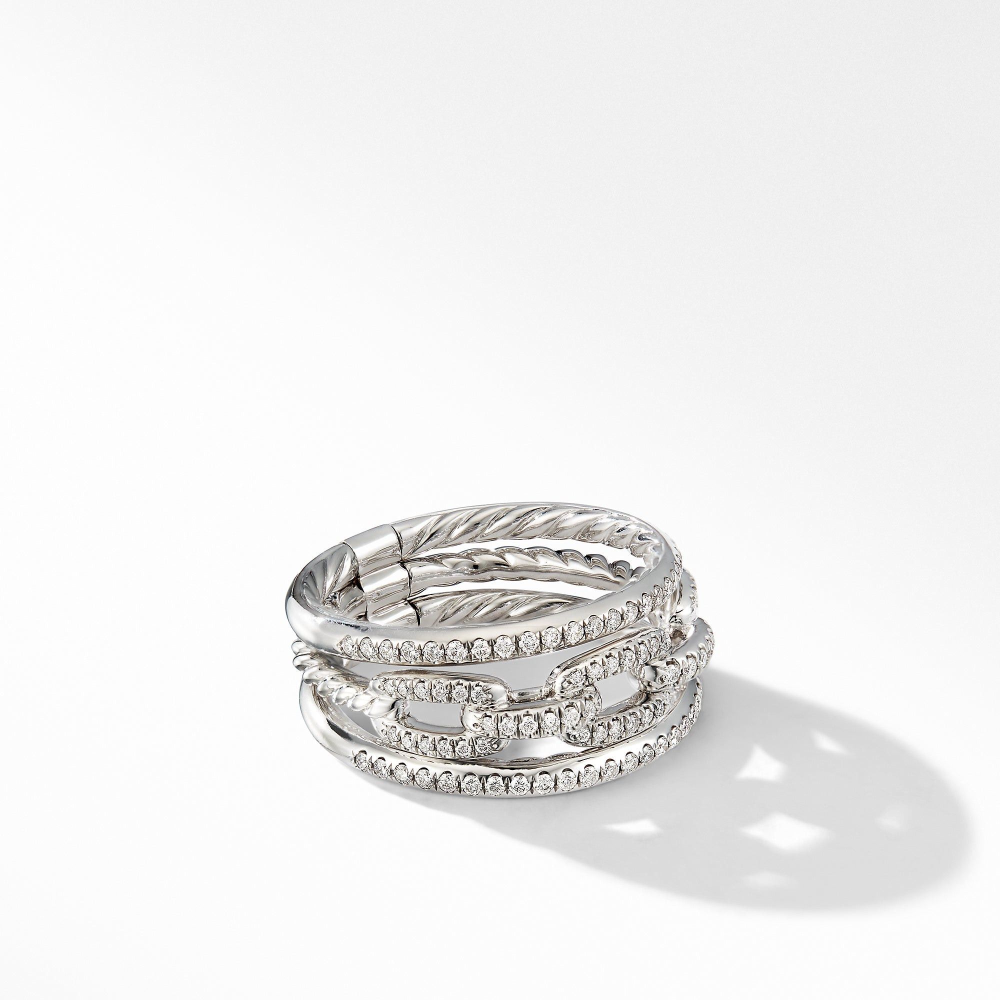 David Yurman o1s1wg111025 R14872D Three Row Chain Link Ring in Silver Size ONE SIZE - 2 Thumbnail