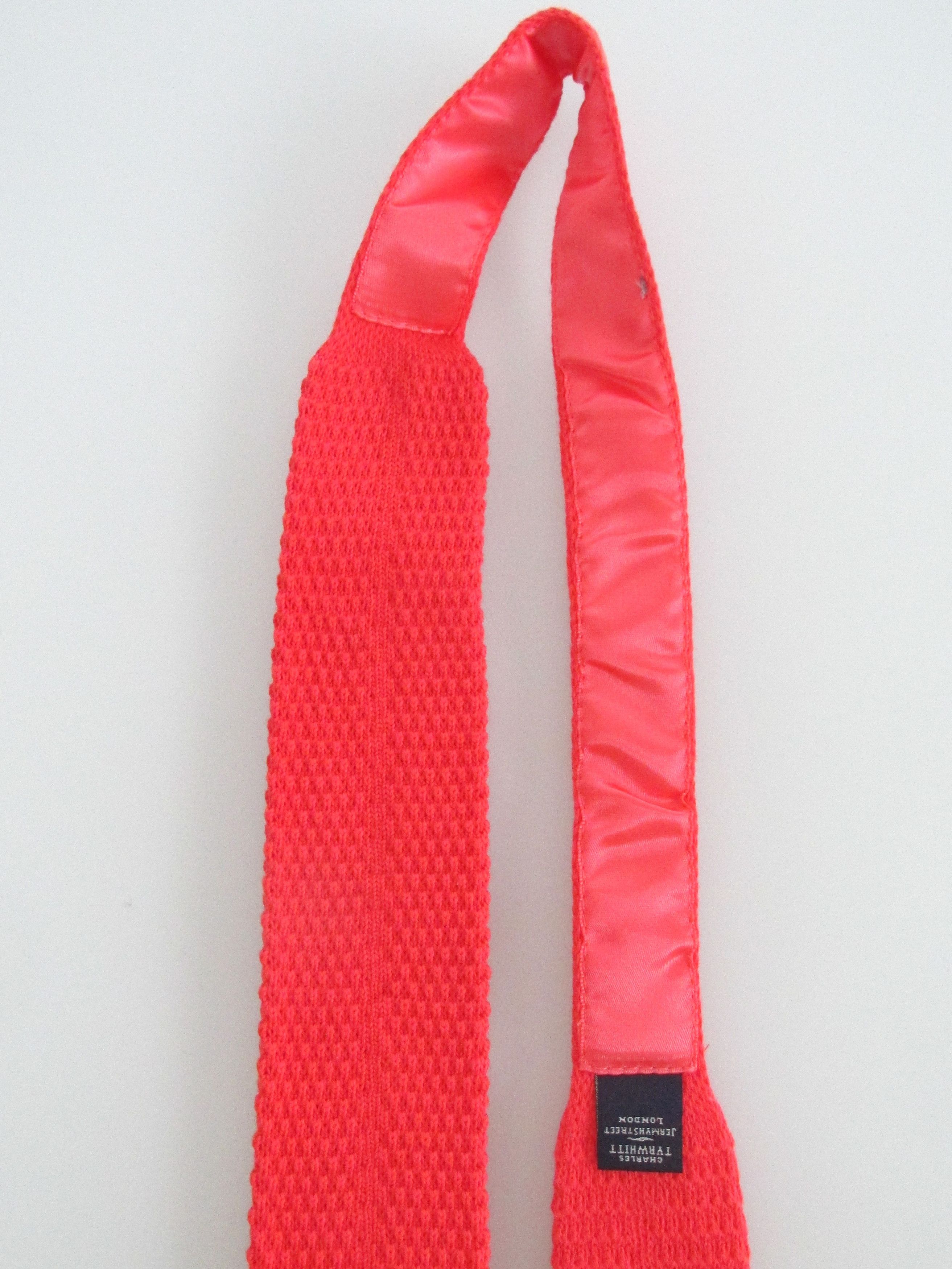 Charles Tyrwhitt Charles Tyrwhitt Flat/Square Bottom Men's Cotton Knit Tie Size ONE SIZE - 5 Thumbnail