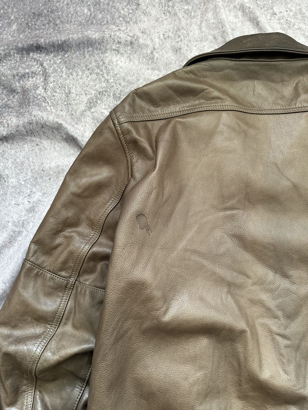 Giorgio Armani Armani Jeans Mens Leather Jacket Brown Full Zip Heavyweight Size US M / EU 48-50 / 2 - 21 Thumbnail