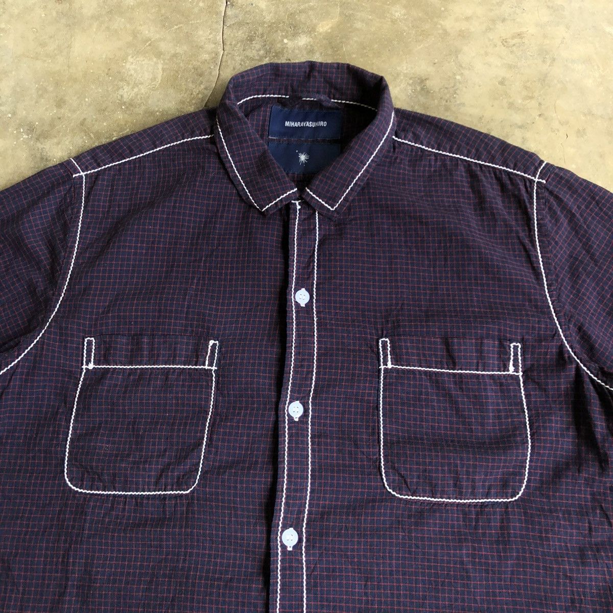 Maison MIHARA YASUHIRO 🇯🇵 Miharayasuhiro Japan Contrast Stitch Plaid Shirt Size US M / EU 48-50 / 2 - 3 Thumbnail