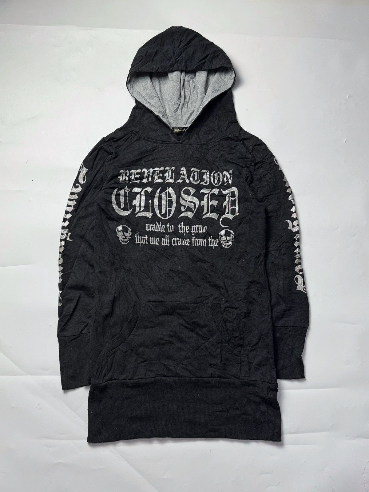 20471120 × Hysteric Glamour × Japanese Brand Gothic Skulls Poem Japanese Hoodie Blue Gtrive Size US S / EU 44-46 / 1 - 1 Thumbnail
