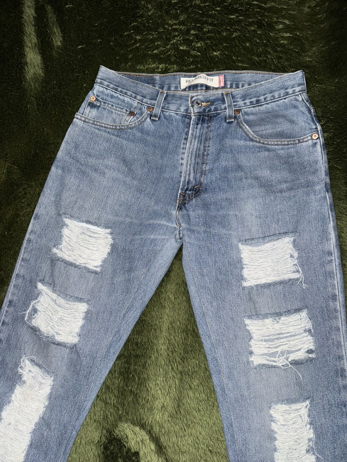 Levi's [W31/L34] Levis 550 USA destroyed denim pants indigo Size US 31 - 5 Thumbnail