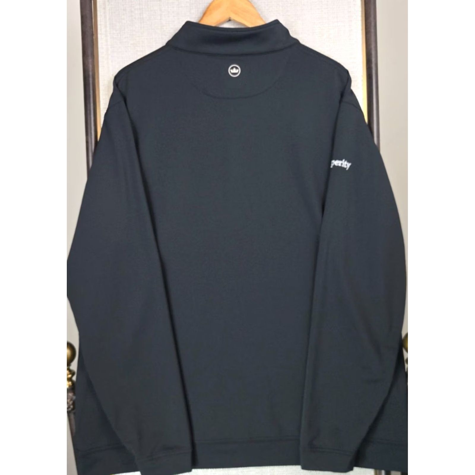Peter Millar PETER MILLAR Mens 3XL Performance 1/4 Zip Perth Pullover Black Golf Pullover Size US XXL / EU 58 / 5 - 4 Thumbnail